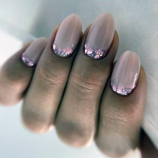 Delightful Nail For Women Pink Ombre With Glitter Designs