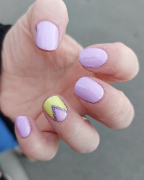 Delightful Nail For Women Purple And Yellow Designs