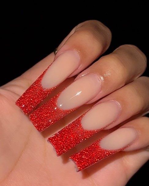 Delightful Nail For Women Red French Tip Designs