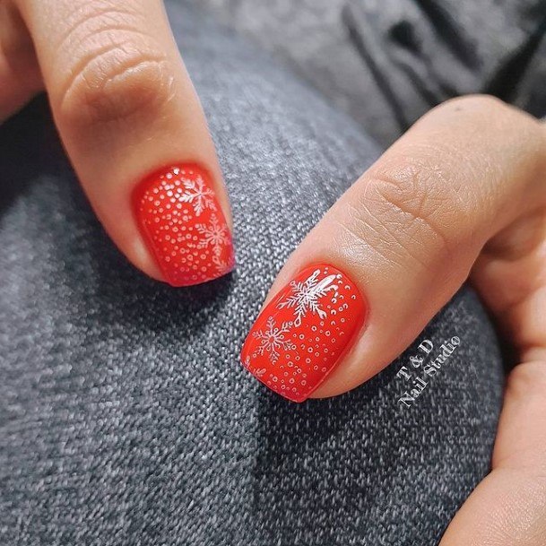 Delightful Nail For Women Red Glitter Designs