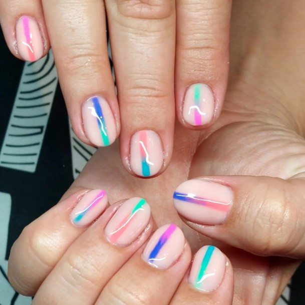 Delightful Nail For Women Striped Designs