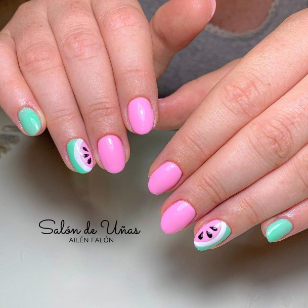 Delightful Nail For Women Watermelon Designs