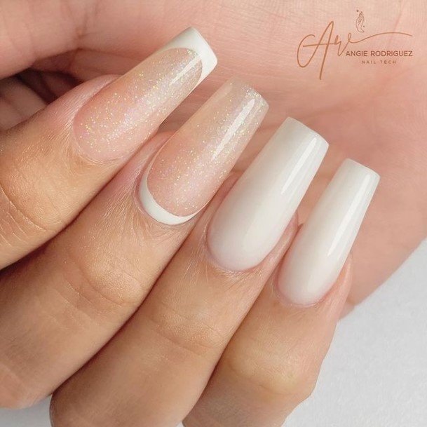 Delightful Nail For Women White French Tip Designs