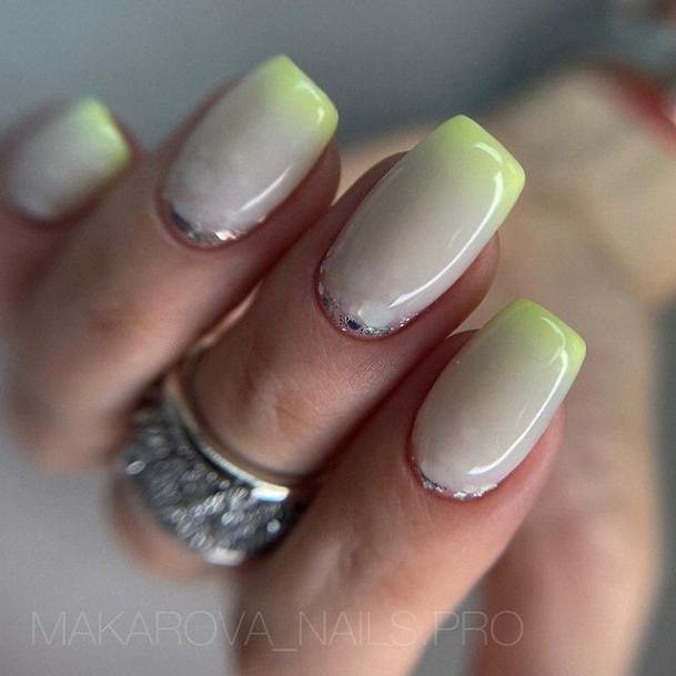 Delightful Nail For Women White Ombre Designs