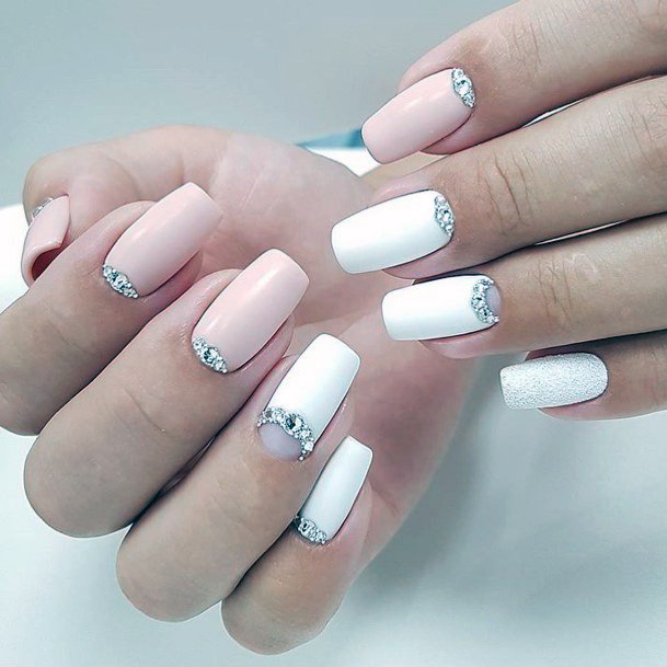 Delightful Nail For Women White Prom Designs