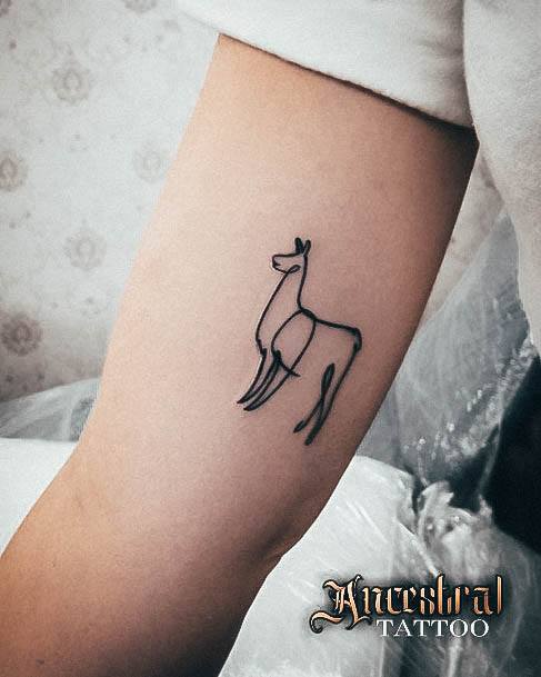 Delightful Tattoo For Women Alpaca Designs