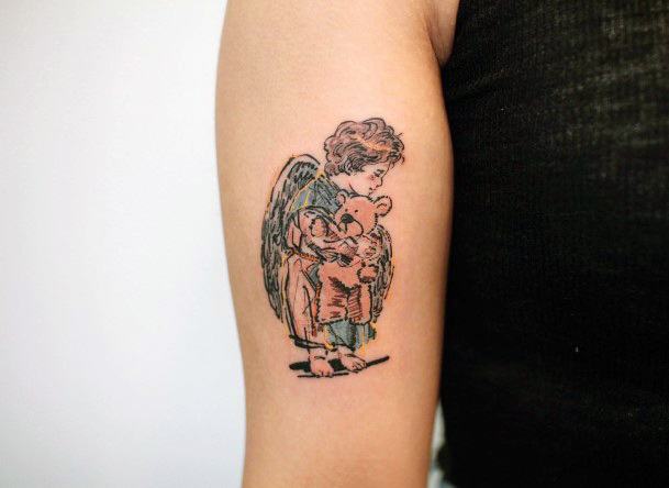 Delightful Tattoo For Women Baby Angel Designs