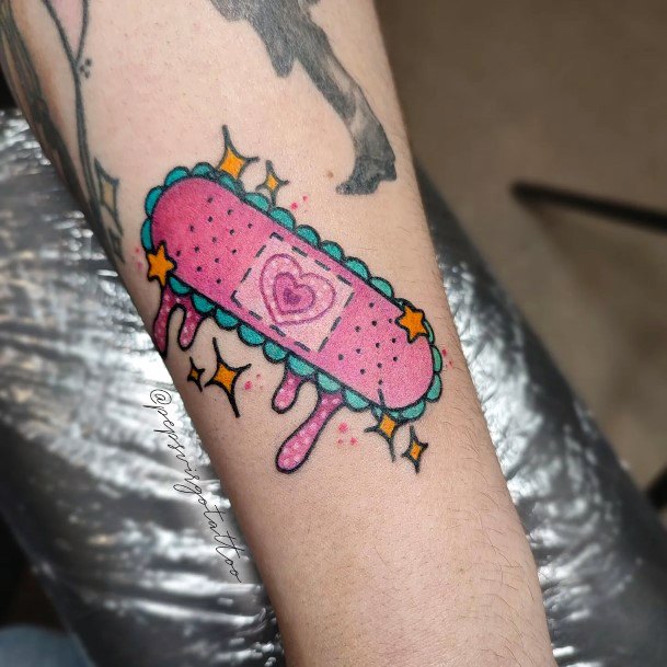 Delightful Tattoo For Women Bandaid Designs