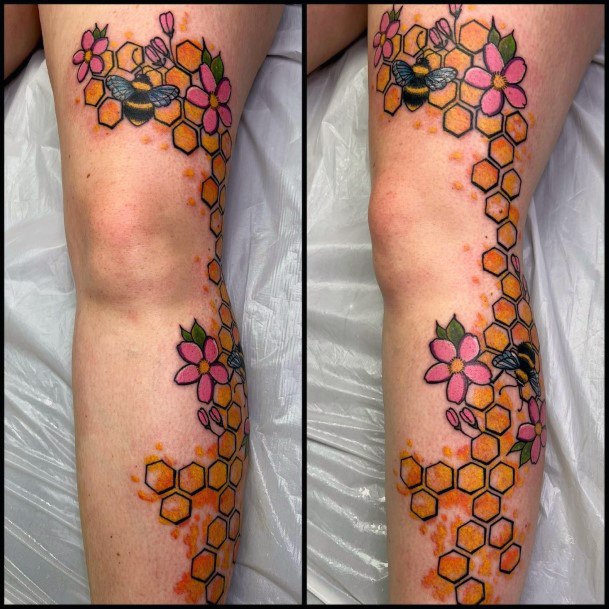 Delightful Tattoo For Women Bee Designs