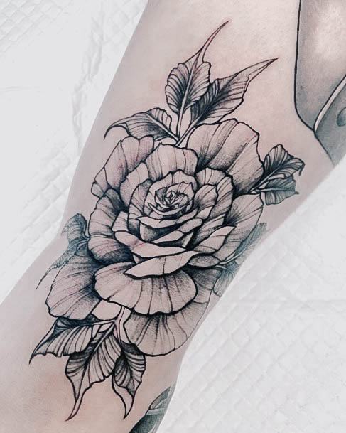 Delightful Tattoo For Women Black Rose Designs