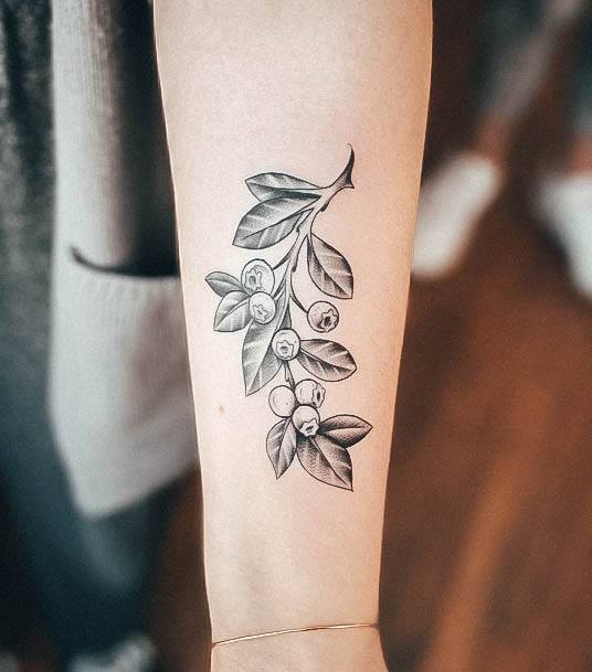 Delightful Tattoo For Women Blueberry Designs