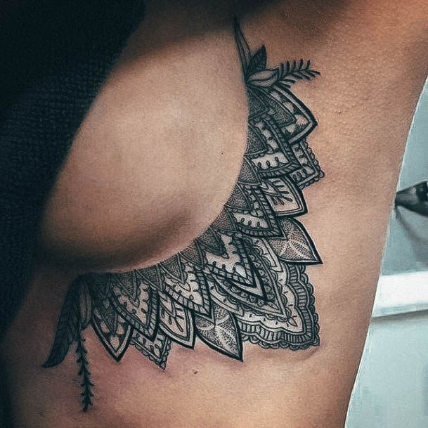 Delightful Tattoo For Women Boob Designs