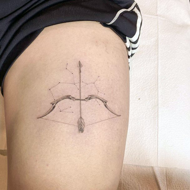 Delightful Tattoo For Women Bow And Arrow Designs