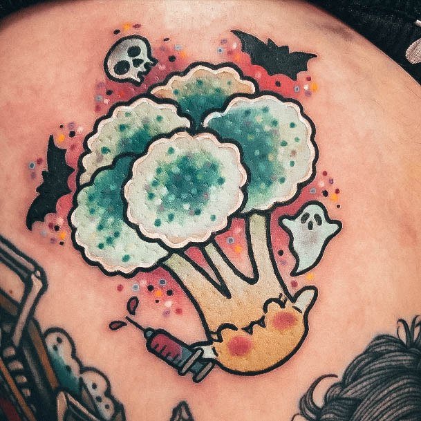 Delightful Tattoo For Women Broccoli Designs