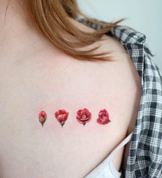 Delightful Tattoo For Women Camellia Designs