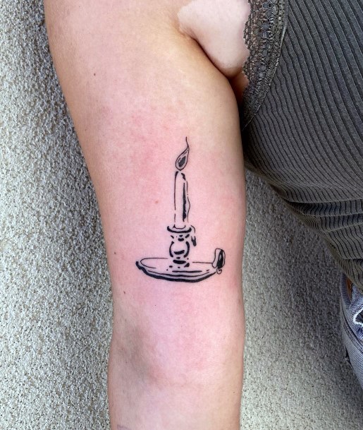 Delightful Tattoo For Women Candle Designs