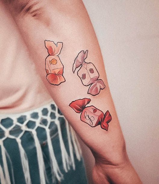 Delightful Tattoo For Women Candy Designs