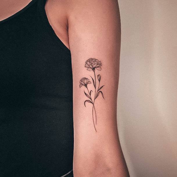 Delightful Tattoo For Women Carnation Designs