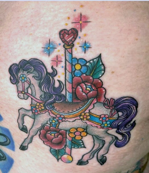 Delightful Tattoo For Women Carousel Designs