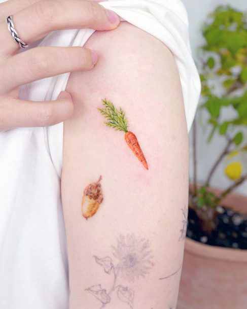 Delightful Tattoo For Women Carrot Designs