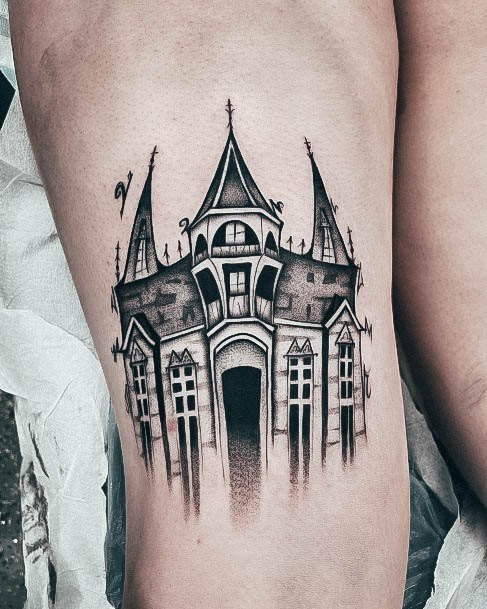 Delightful Tattoo For Women Castle Designs