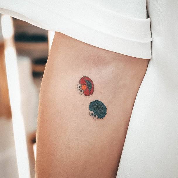 Delightful Tattoo For Women Cookie Monster Designs