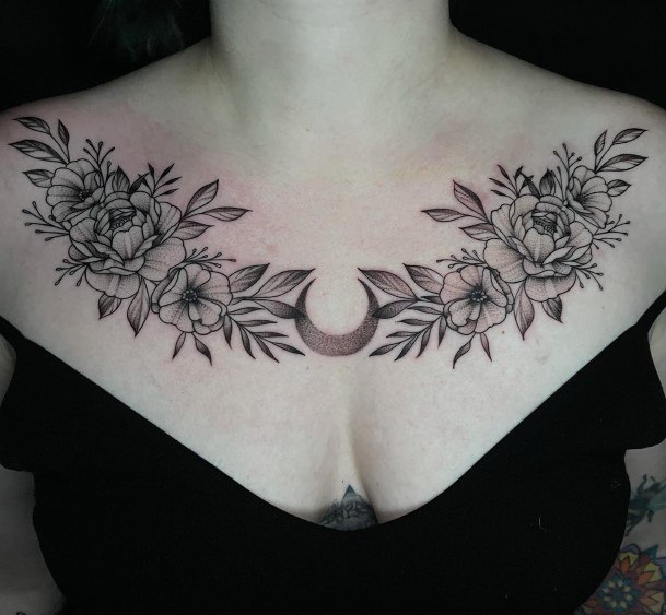 Delightful Tattoo For Women Cresent Moon Designs