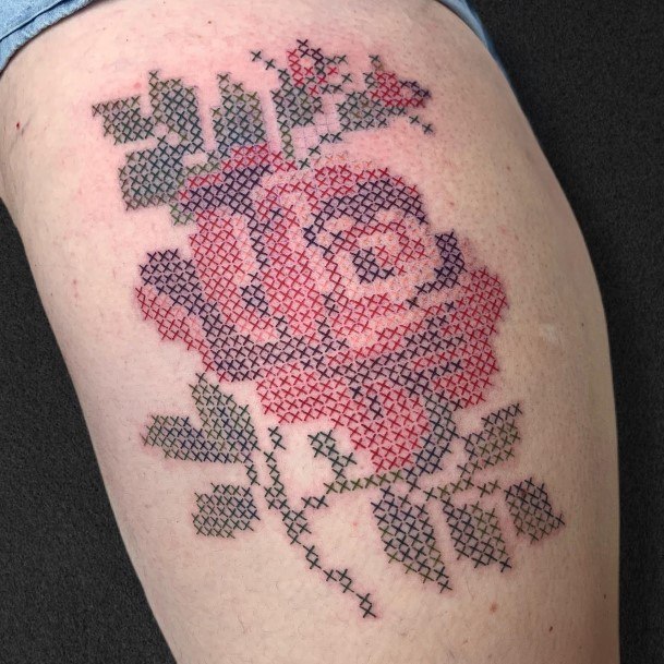 Delightful Tattoo For Women Cross Stitch Designs