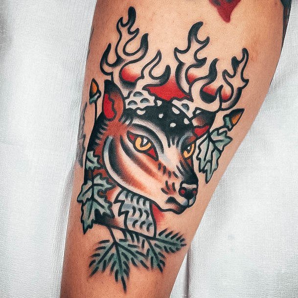 Delightful Tattoo For Women Deer Designs