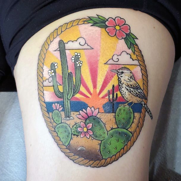 Delightful Tattoo For Women Desert Designs