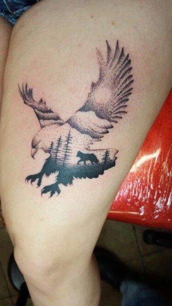 Delightful Tattoo For Women Eagle Designs Negative Space