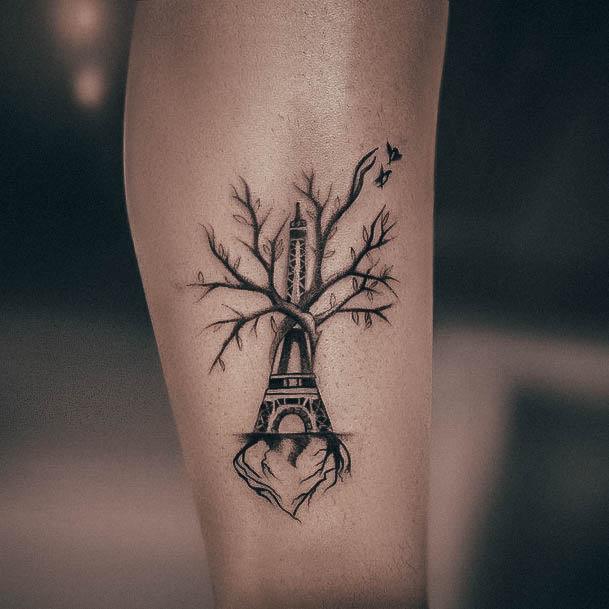 Delightful Tattoo For Women Eiffel Tower Designs