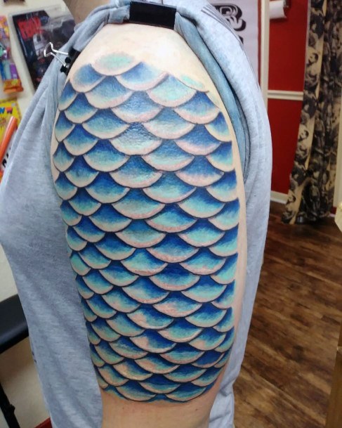 Delightful Tattoo For Women Fish Scales Designs