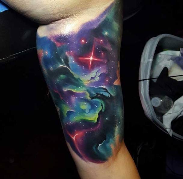 Delightful Tattoo For Women Galaxy Designs Colorful Space Sky