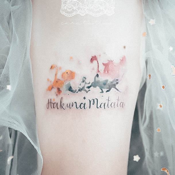 Delightful Tattoo For Women Hakuna Matata Designs