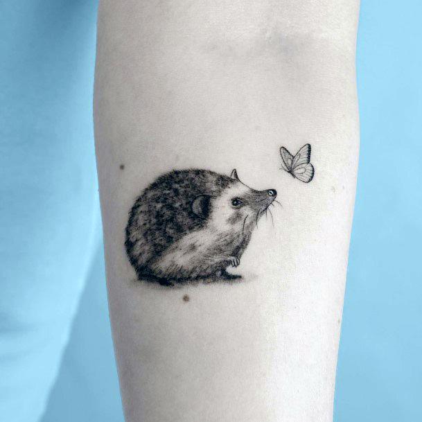 Delightful Tattoo For Women Hedgehog Designs