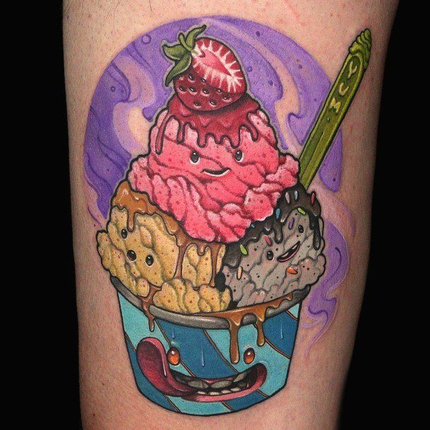 Delightful Tattoo For Women Ice Cream Designs