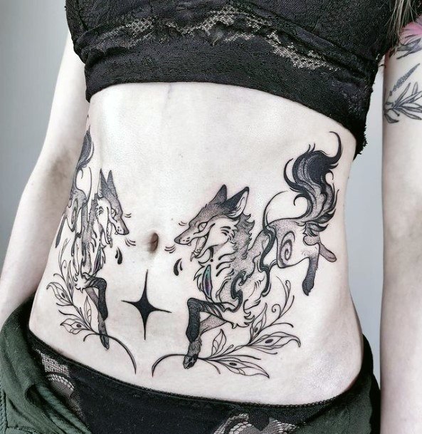 Delightful Tattoo For Women Kitsune Designs