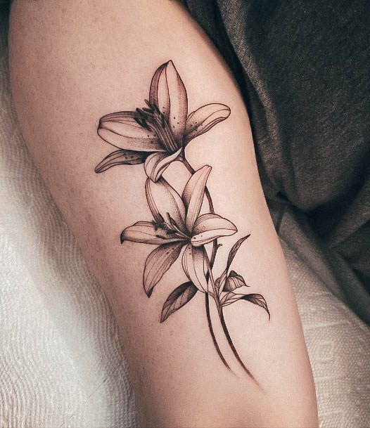 Delightful Tattoo For Women Lily Designs Thigh