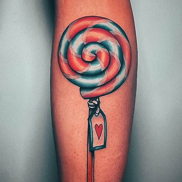 Delightful Tattoo For Women Lollipop Designs