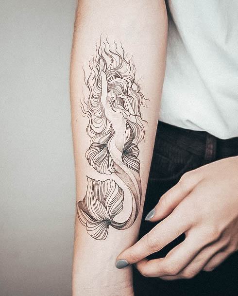 Delightful Tattoo For Women Mermaid Designs Forearm