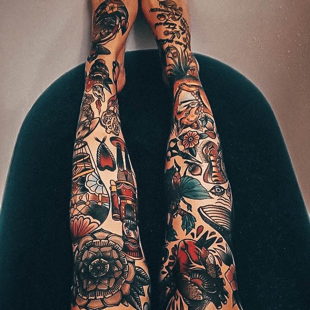 Delightful Tattoo For Women Old School Designs