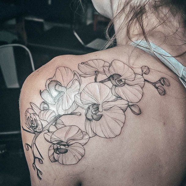 Delightful Tattoo For Women Orchid Designs