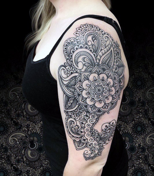 Delightful Tattoo For Women Paisley Designs