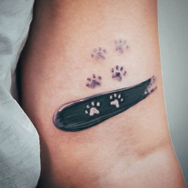 Delightful Tattoo For Women Paw Print Designs Brush Stroke