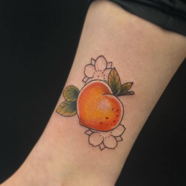 Delightful Tattoo For Women Peach Designs