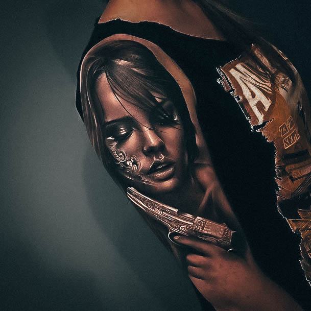 Delightful Tattoo For Women Portrait Designs