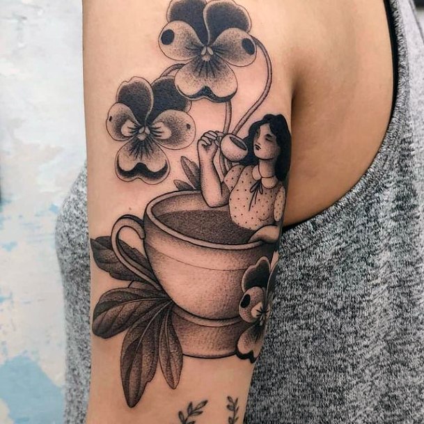 Delightful Tattoo For Women Pottery Designs