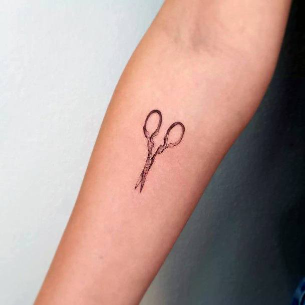 Delightful Tattoo For Women Scissors Designs