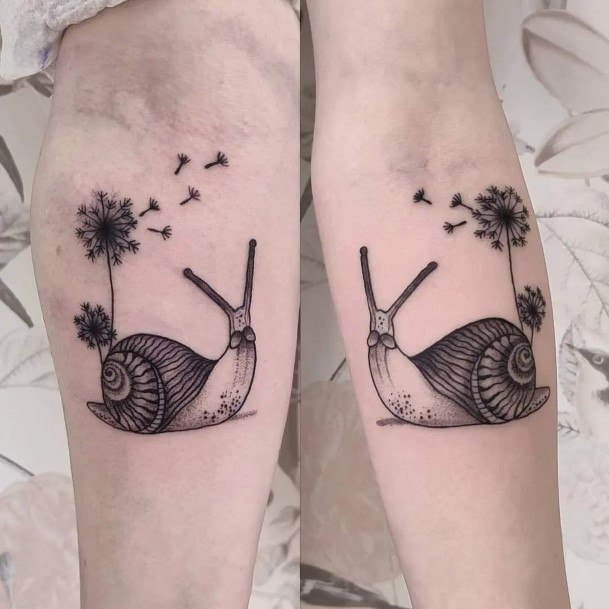 Delightful Tattoo For Women Snail Designs